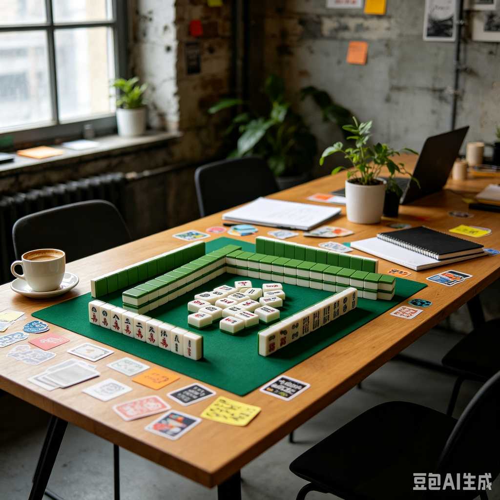 flat print mahjong set